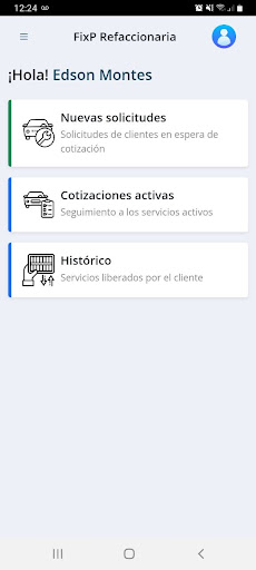 Android application FixP-R: si eres refaccionaria screenshort