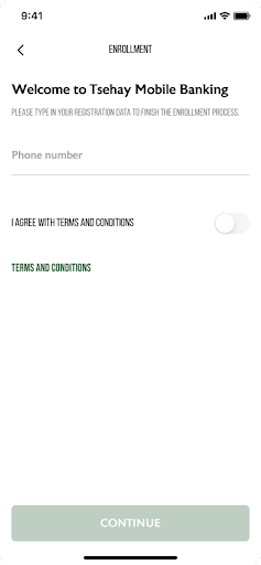 Tsehay Mobile Banking Screen 2