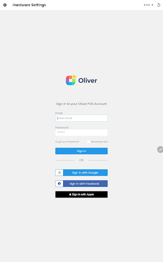 Android application Oliver Kiosk screenshort