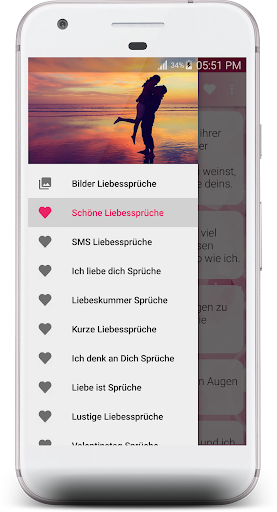 Android application Schöne Liebessprüche screenshort