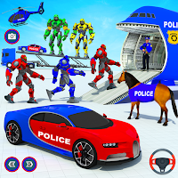 US Police Robot Car Transporter Police Plane Game