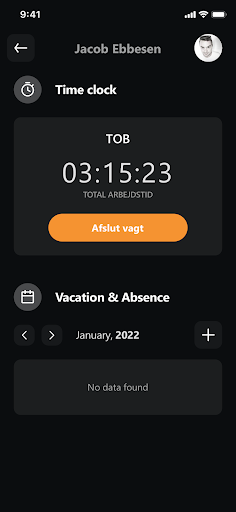 TitanPlan - Time Clock Screen 2