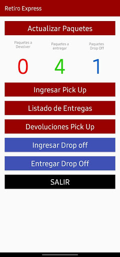 Android application Retiro Express screenshort