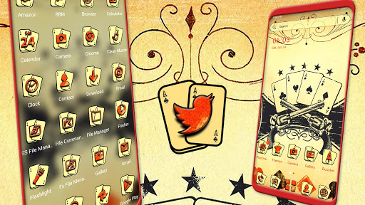 Android application Vintage Cards Launcher Theme screenshort