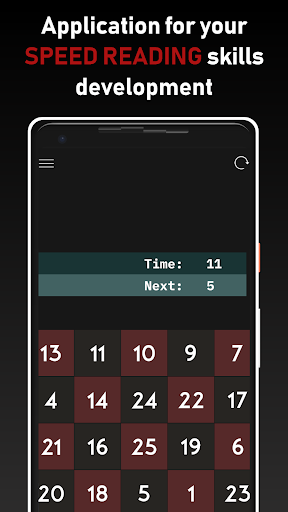 Android application Schulte table - speed reading screenshort