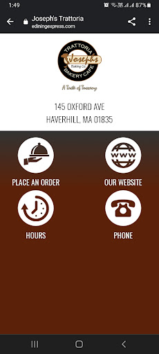 Android application Joseph’s Trattoria screenshort