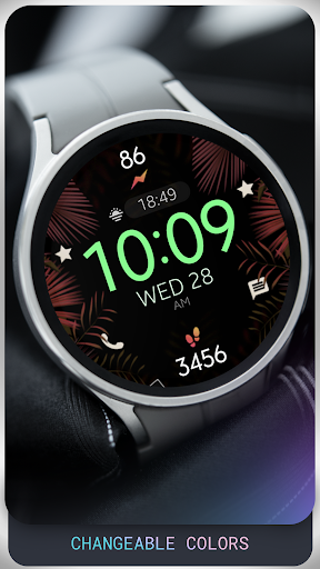 Tropical Leaves Watch Face screenshot 3