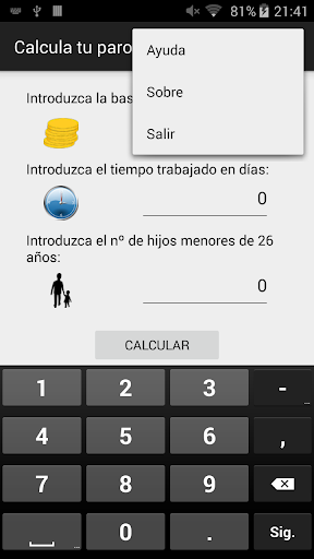 Calcula tu paro 2018 (Donacion Screen 3