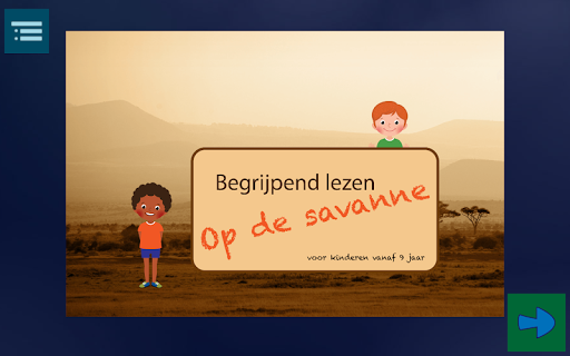 Android application Begrijpend Lezen "De savanne" screenshort