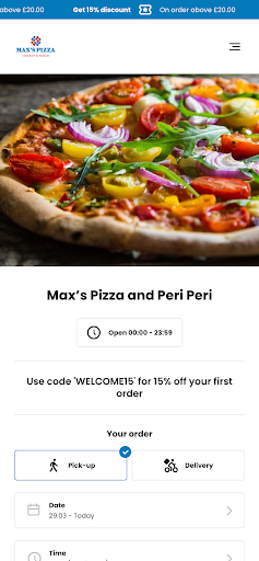 Android application Max’s Pizza and Peri Peri screenshort