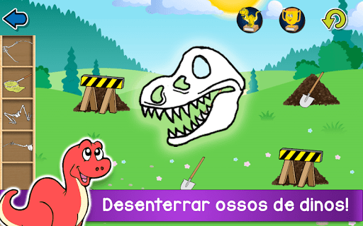 Jogo infantil, jogos de dinossauro desafiadores e engraçados para