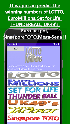 Android application LOTTO prediction lottery screenshort