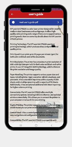 HP Laserjet CP5225 guide Screen 3
