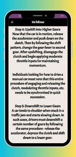 Android application Basics of learning to drive screenshort