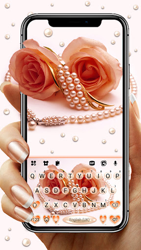 Android application Rose Gold Pearls Theme screenshort