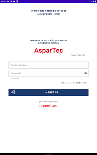 Android application AsparTec screenshort