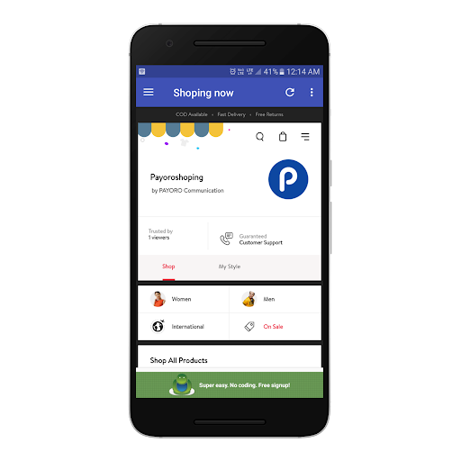 Android application Payoro Cloth- Online Shoping A screenshort