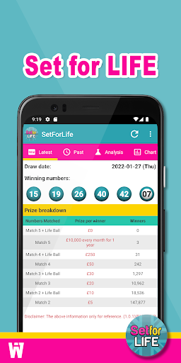 Android application UK Set for life Results screenshort