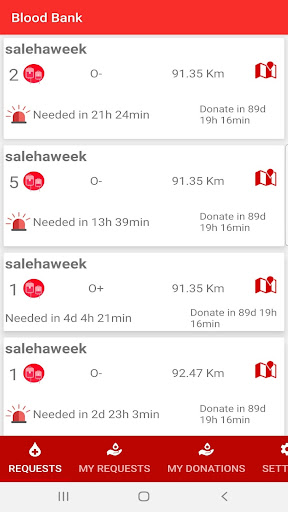 Android application Blood Bank screenshort