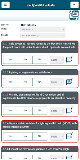 Fujitec SmartAudits Screen 3