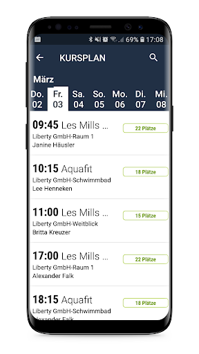 Android application Liberty Fitness screenshort