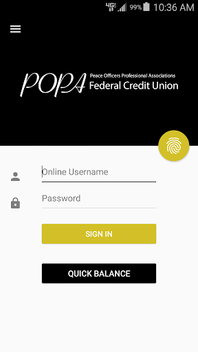Android application POPA FCU Mobile Banking screenshort