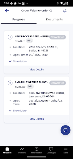 Go.Driver Workflow Screen 2