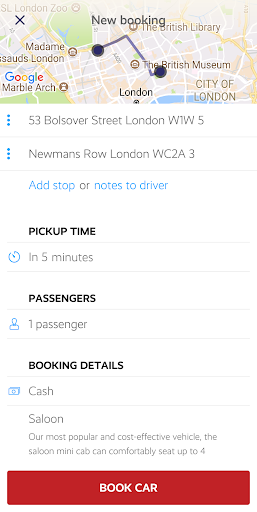 Swift Cars London Minicabs Screen 2