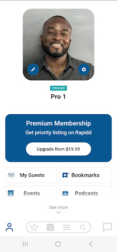 Rapidd: Pros, Events, Podcasts Screen 2