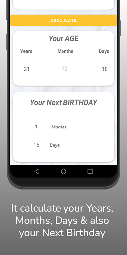 Age Calculator, Calculation Screen 3