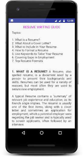 Free Resume Models Screen 2