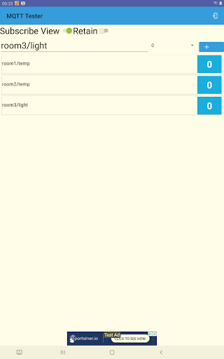 MQTT Tester Screen 3