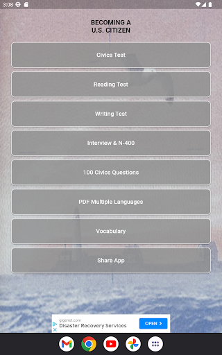 Android application USA Citizenship Test screenshort