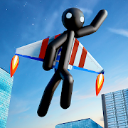 Flying Hero Stickman Criminal City