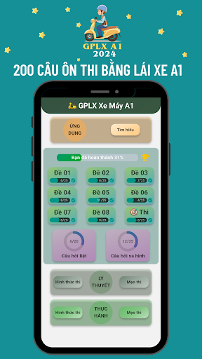 Android application 200 Câu ôn thi bằng lái xe A1 screenshort