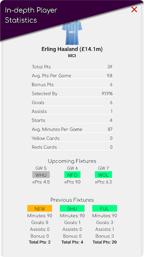 My FPL Scout Screen 3