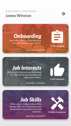 Android application Employment Pathfinder - Phone screenshort