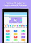screenshot of Hashtags - for likes for Insta