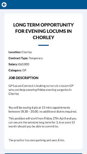 GP Locum Connect Screen 3