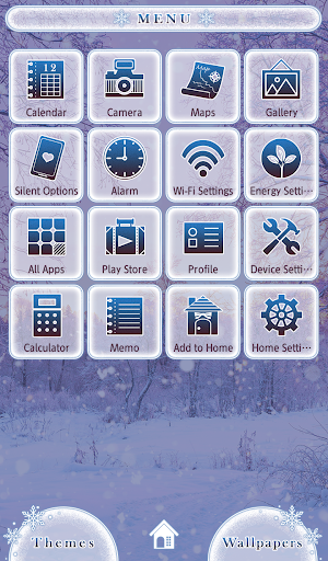 Snowy Forest Dawn Theme Screen 3