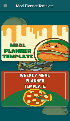 Android application Meal Planner Template screenshort