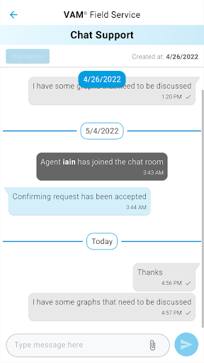 VAM Field Service App Screen 3