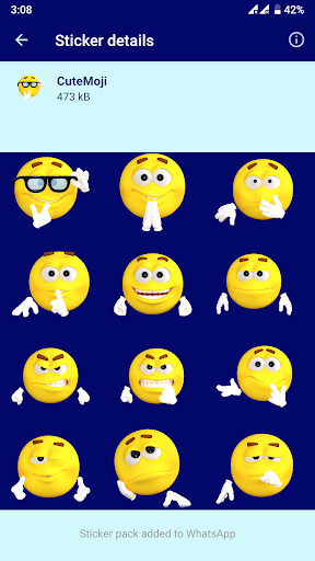 HD Emoji Stickers - WAStickerA Screen 3