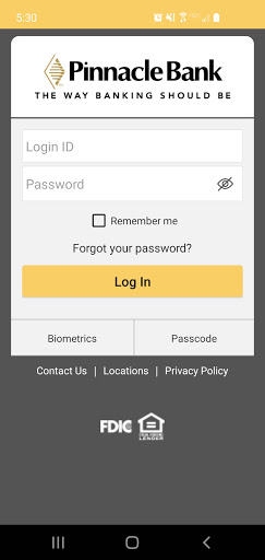 Android application Pinnacle Bank Business Premium screenshort