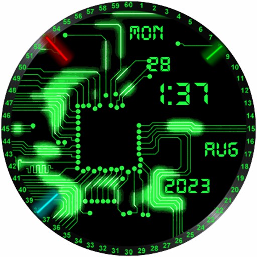 Green Circuit Watch Face Screen 2