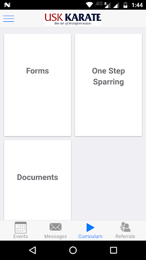 Android application USK Karate screenshort
