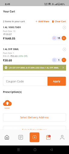 Chemist180 – Healthcare app Screen 3