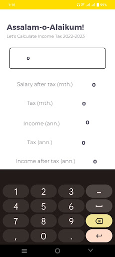Tax Calculator PK Screen 2