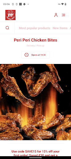 Android application Peri Peri Chicken Bites screenshort