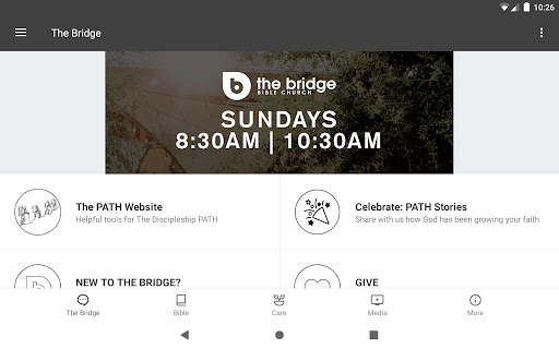 The Bridge Bible Church App Screenshot